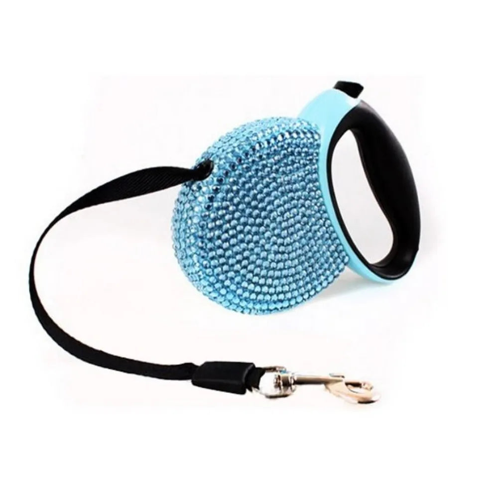 Retractable Rhinestone Pet Leash